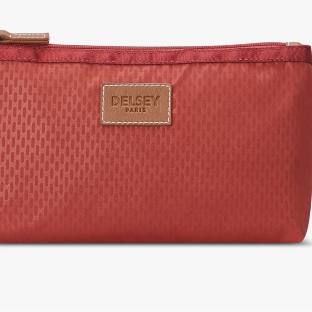 Delsey Paris Red Cosmetic/Accessory Bag (quantity TWO)